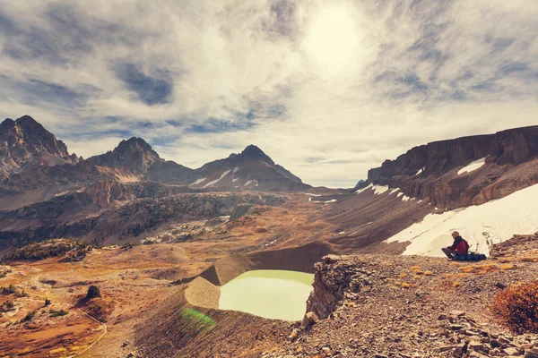 Adam Grand Teton hiking — Stok fotoğraf