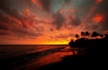 şaşırtıcı Hawaii'de gün batımı