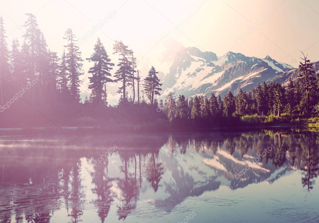 Mount Shuksan and lake