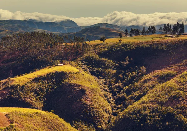 Paisaje de montaña con campos en Bolivia —  Fotos de Stock