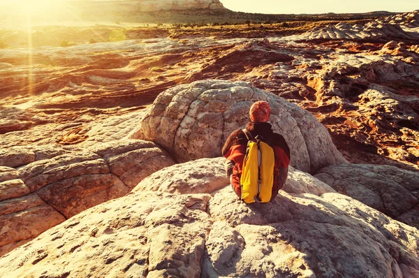 Wandelen man in Utah — Stockfoto