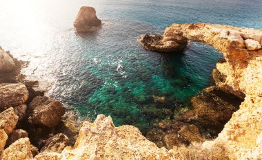 Beautiful sea shore in Cyprus clipart