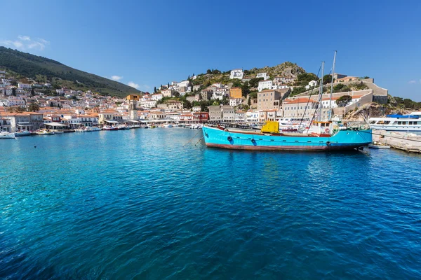 Barcos de pesca em Hydra Island — Fotografia de Stock