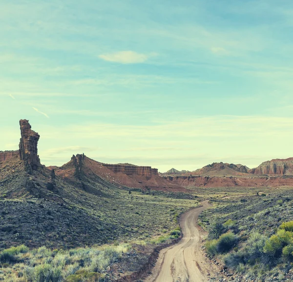 Picturesque Road in prairie — Stock Photo, Image