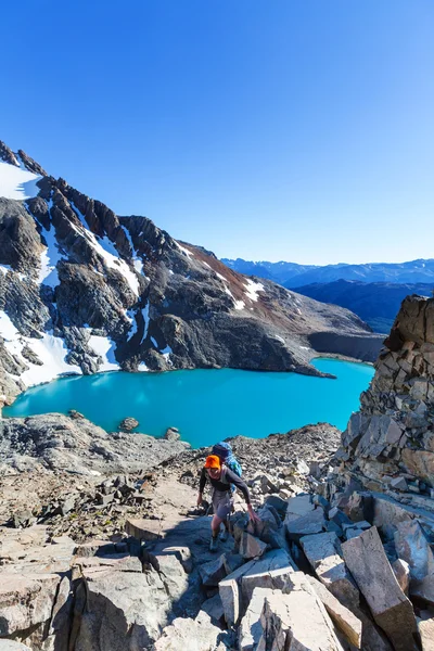Vandrare vandring i Patagonien — Stockfoto
