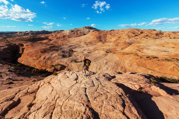 Турист в горах Юта — стокове фото