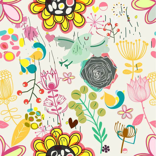 Retro floral seamless pattern  -  Stock Illustration — Stock Vector