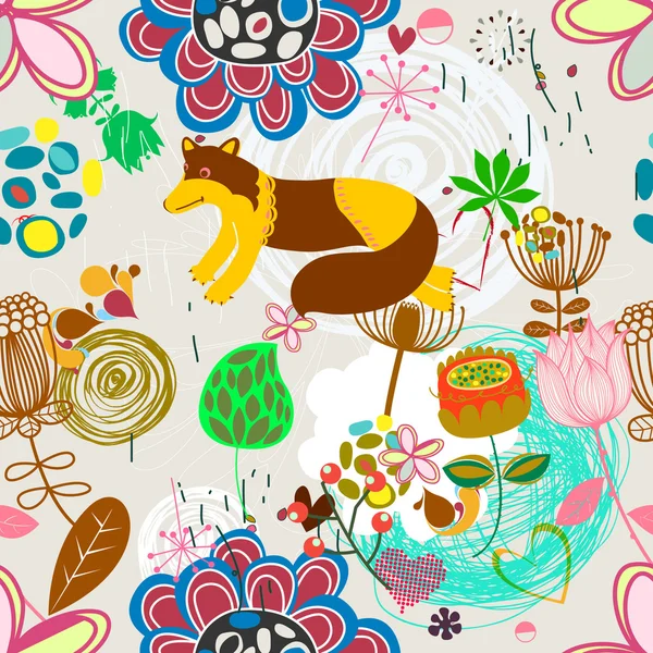 Retro floral seamless pattern  -  Stock Illustration — Stock Vector