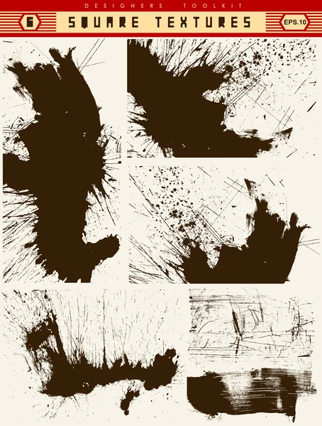 Vektor schöne handgefertigte schwarze Striche - Hintergründe mit dem Pinsel gemalt — Stockvektor