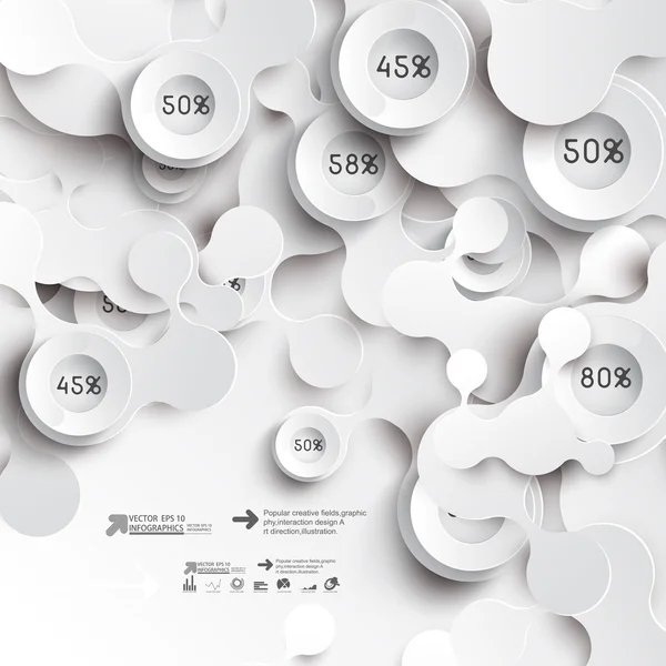 Absztrakt 3D papír Infografika — Stock Vector