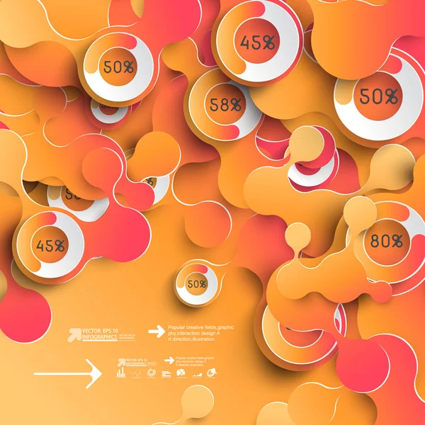 Sammanfattning av 3D Paper Infographics — Stock vektor