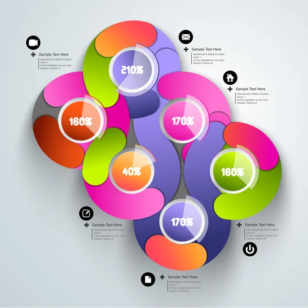 Abstract 3D Paper Infographics — Stock Vector