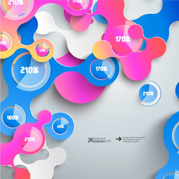 Sammanfattning av 3D Paper Infographics — Stock vektor