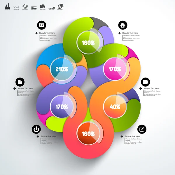 Abstract 3D Paper Infographics — Stock Vector