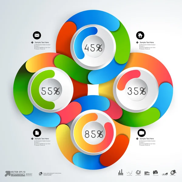 Abstract 3D Paper Infographics — Stock Vector