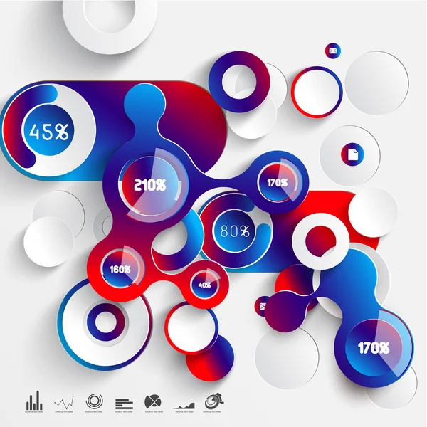 Infografías de papel 3D abstractas — Archivo Imágenes Vectoriales