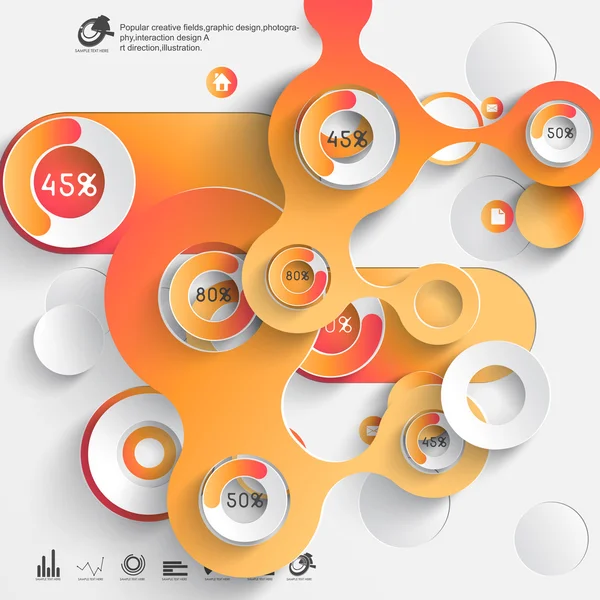 Absztrakt 3D papír Infografika — Stock Vector