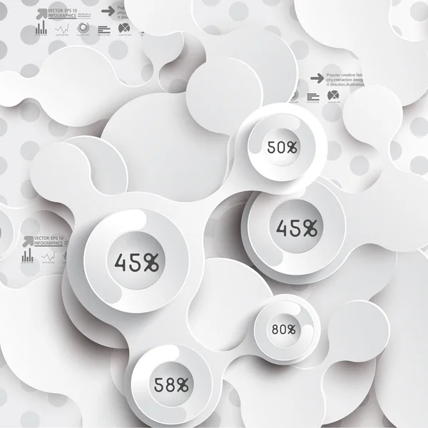 Abstract 3D Paper Infographics — 스톡 벡터