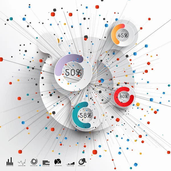 Infografica astratta della carta 3D — Vettoriale Stock