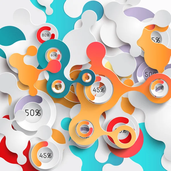 Abstract 3D Paper Infographics — Stockvector