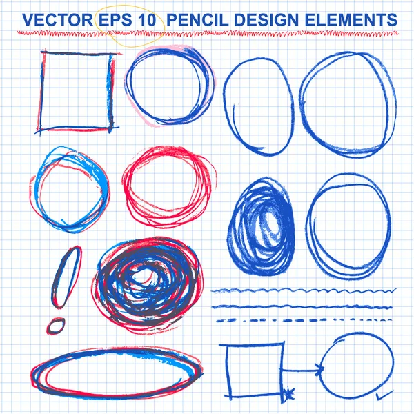 Hand drawn circles, vector design elements-eps 10 — Stock Vector