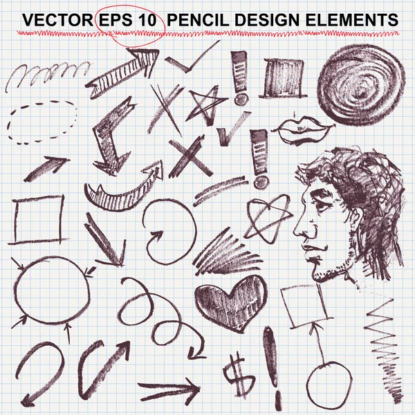 Kézzel rajzolt körök, vector design elemek-eps 10 — Stock Vector