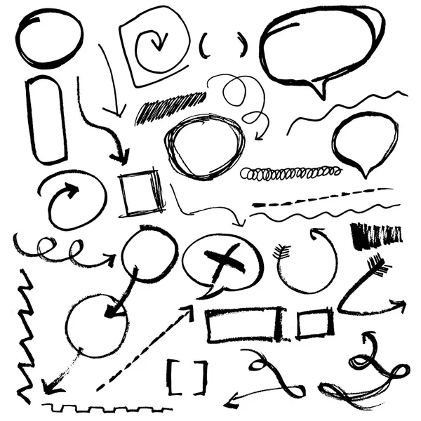 Hand drawn circles, vector design elements-eps 10 — Stock Vector