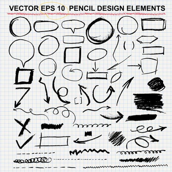 Cercles dessinés à la main, éléments vectoriels-eps 10 — Image vectorielle