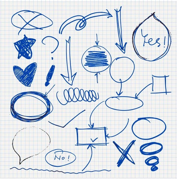 Círculos dibujados a mano, elementos de diseño vectorial-eps 10 — Archivo Imágenes Vectoriales