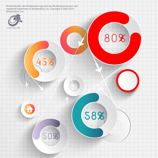 Abstract 3D Paper Infographics — Stock Vector