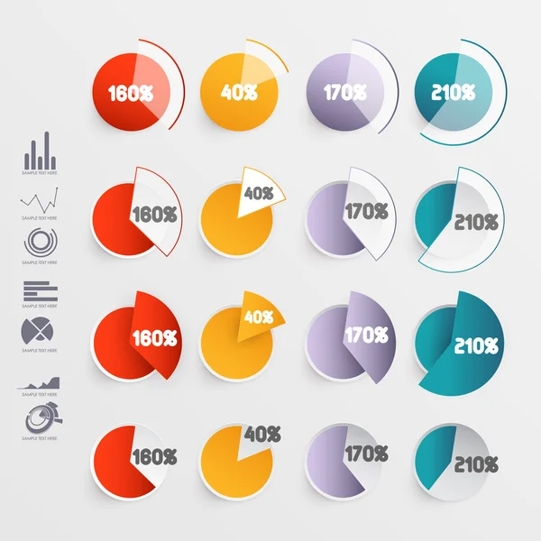 Abstract 3D Paper Infographics — Stock Vector