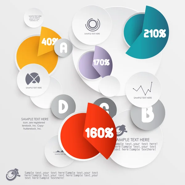 Absztrakt 3D papír Infografika — Stock Vector