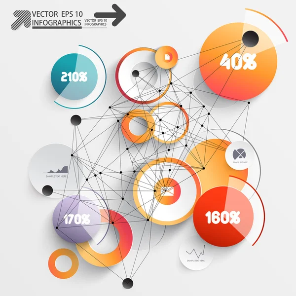 Absztrakt 3D papír Infografika — Stock Vector