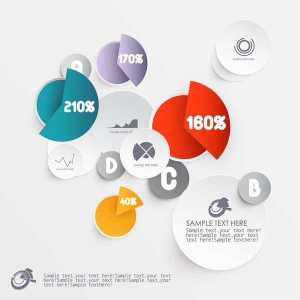 Infografías de papel 3D abstractas — Vector de stock