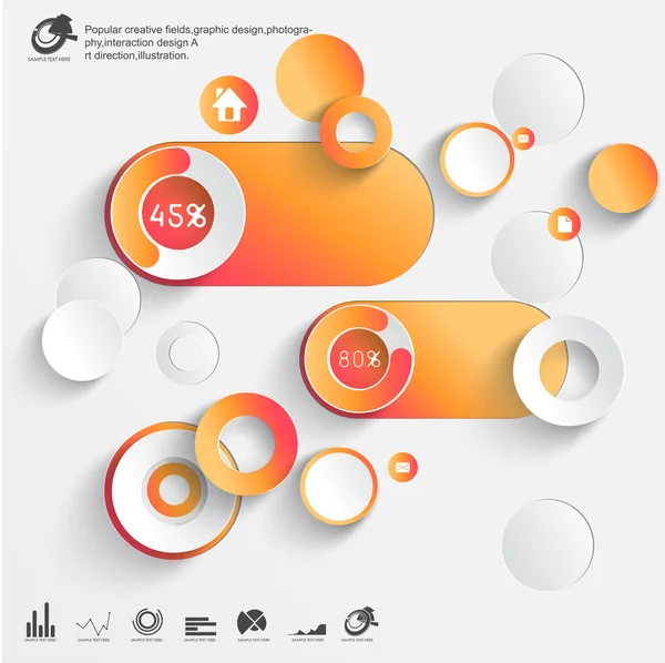 Absztrakt 3D papír Infografika — Stock Vector