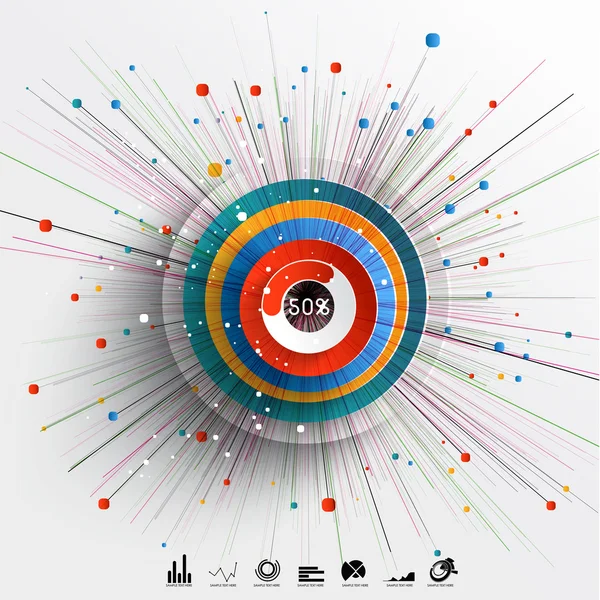 Sammanfattning av 3D Paper Infographics — Stock vektor