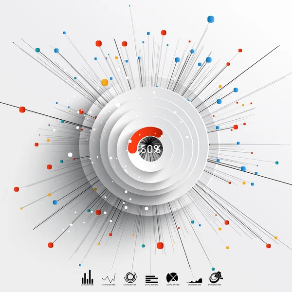 Infografías de papel 3D abstractas — Archivo Imágenes Vectoriales