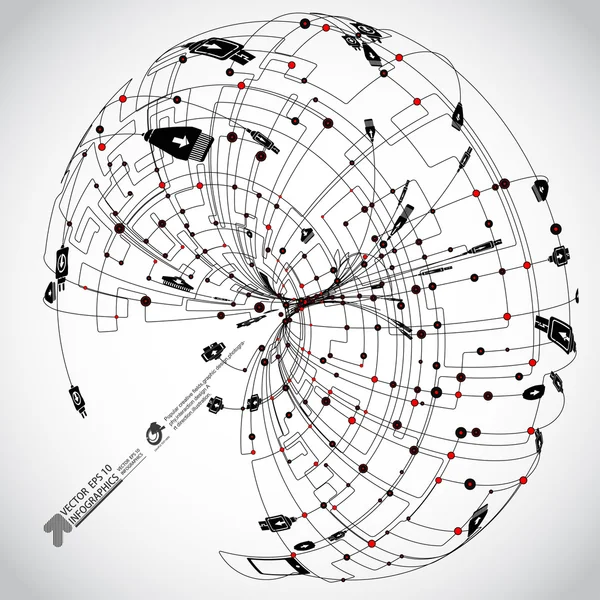 Sfondo astratto Comunicazione vettoriale-Internet, presa USB — Vettoriale Stock