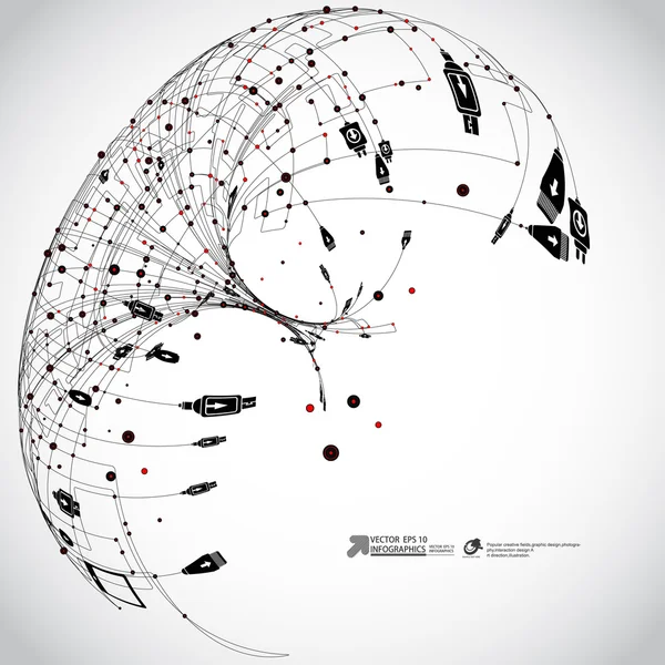 Abstrakt bakgrund vektor-Internetkommunikation, USB-kontakt — Stock vektor