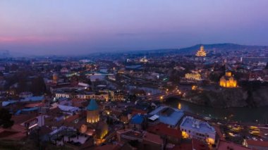 Timelapse çekim tarihi bölüm Tbilisi, akşam
