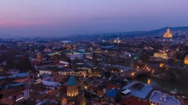 Timelapse çekim tarihi bölüm Tbilisi, akşam