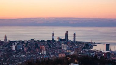Gün batımı timelapse Batum cityscape statik