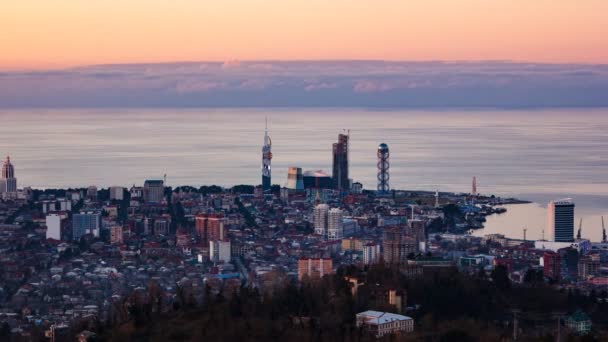Panoráma města Batumi slunce timelapse přiblížit