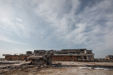 Geniş açılı görünüş donetsk Havaalanı Harabeleri