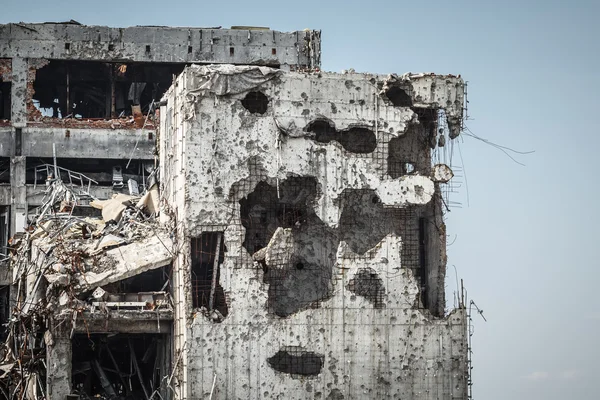 Dettaglio veduta delle rovine dell'aeroporto di Donetsk — Foto Stock