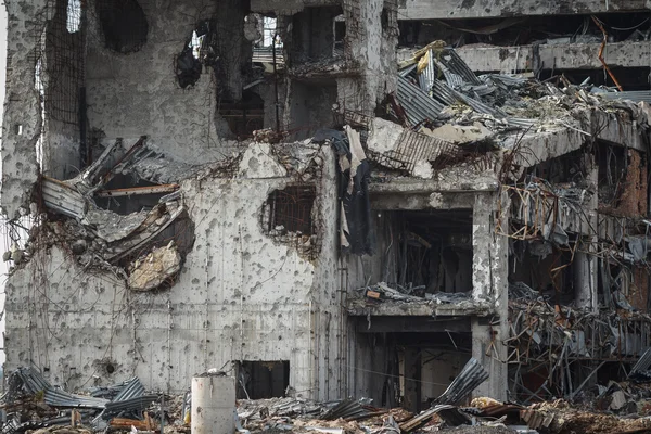 Dettaglio veduta delle rovine dell'aeroporto di Donetsk — Foto Stock