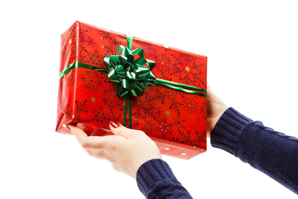 Hands with christmas gift — Stock Photo, Image