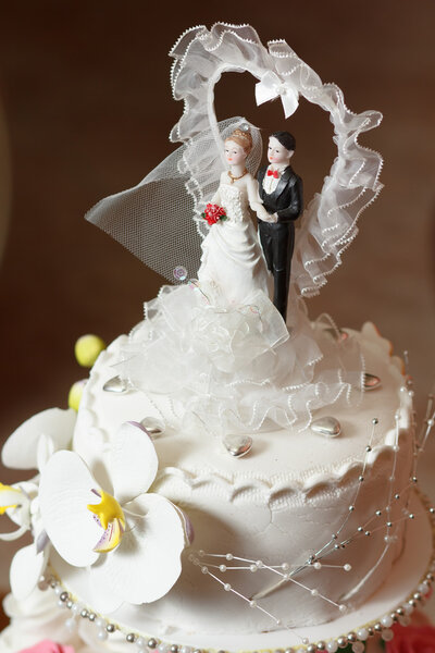 Wedding Cake on blurry background