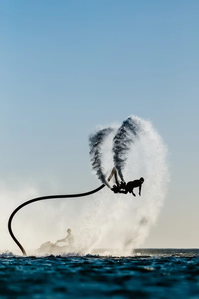 Silueta překrýt board Rider — Stock fotografie