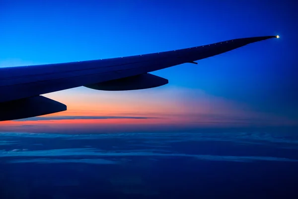 Pôr do sol do avião — Fotografia de Stock